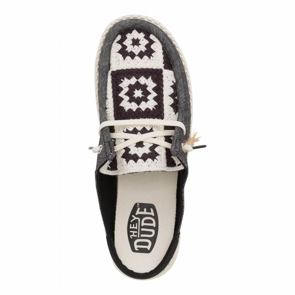 NEW HEY DUDE women's wendy slip cottage crochet shoes - Picture 4 of 7